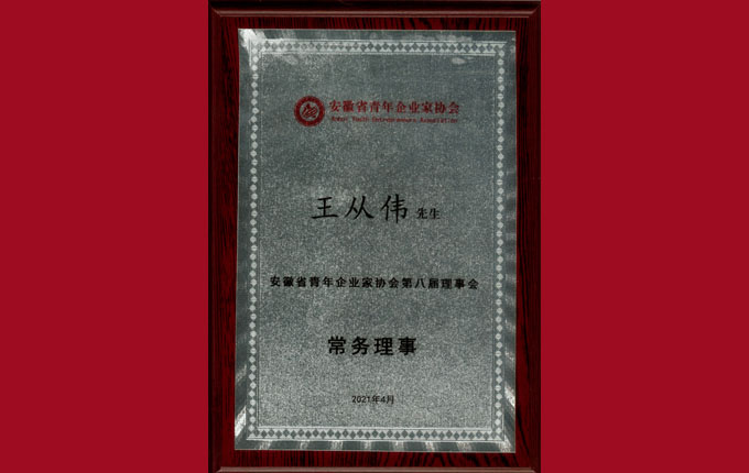 公司董事、副總經(jīng)理王從偉先生被增選為省青年企業(yè)家協(xié)會常務理事